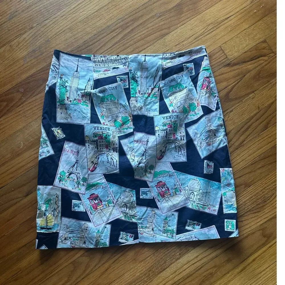 Talbots Novelty Print Venice Italy Skirt | Travel Inspired | Size 14 - Picture 1 of 6